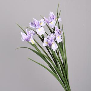 Flor Artificial de Iris Meng Jie, Color Morado Claro, Blanco y Amarillo, de Poliéster, para Decoración del Hogar y Arreglos de Boda - Product Image 3