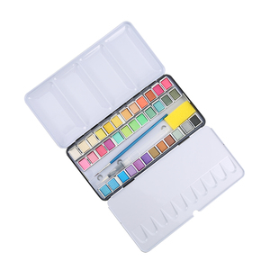 Custom artisti di qualità 12 24 36 metallizzato solido colore dell'<span class=keywords><strong>acqua</strong></span> Set di acquerello perlescente portatile <span class=keywords><strong>In</strong></span> scatola di latta - Product Image 3
