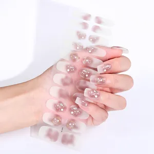 Private Label Nail Art Decorative Sliders Salon Quality Long Lasting Easy Apply Remove Nail Wraps Made Plastic-Lamp not Required