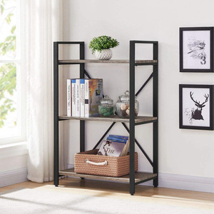 Librería de Madera de Diseño Industrial Moderno <span class=keywords><strong>Chicon</strong></span> de 2 Niveles con Estructura de Hierro y Escalera para Almacenamiento en la Sala de Estar - Product Image 2