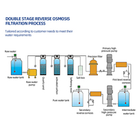 Système de filtration d'eau par osmose inverse double RO électrique anti-calcaire pour usage extérieur, en acier inoxydable, capacité 3T/H