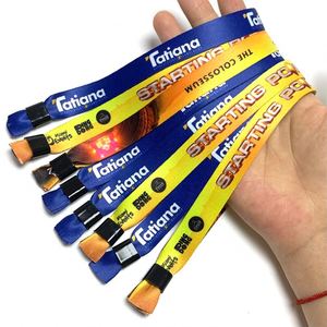 Pulseras Promocionales Personalizadas Ajustables para Eventos, Pulsera de Tela Tejida Ecológica para Eventos - Product Image 1