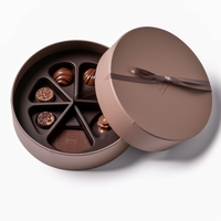 Boîte Cadeau Ronde Personnalisée pour Biscuits, Pâtisseries, Desserts, Donuts – Emballage de Luxe pour Cookies, Confiseries, Chocolats avec Séparateurs