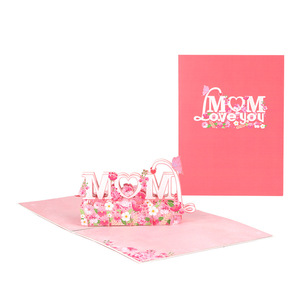 Carte-cadeau <span class=keywords><strong>Pop</strong></span>-Up personnalisée de la fête des mères, Design en gros, I Love <span class=keywords><strong>Mom</strong></span> - Product Image 4