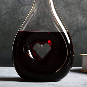 <span class=keywords><strong>Carafe</strong></span> à <span class=keywords><strong>vin</strong></span> <span class=keywords><strong>rouge</strong></span> en cristal fin sans plomb soufflé à la main 750 ml en forme de cœur et aérateur - Product Image 2