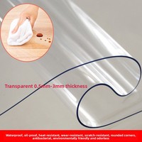 Vente en gros usine de nappe de table basse transparente en PVC souple, imperméable, anti-taches, jetable, anti-brûlure, facile à nettoyer, effet cristal