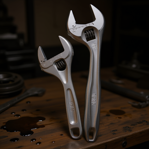 Jeu de clés à molette réglables 8 et 10 pouces en acier au chrome vanadium pour réparation mécanique - Product Image 3