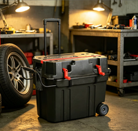 Boîte à outils roulante 4 en 1, valise à outils en plastique multi-couches à roulettes, chariot de rangement mobile pour atelier 2070