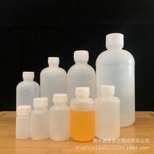 Bouteille graduée en plastique pour solution liquide, 10 flacons de 500 ml en PE, à col étroit, avec bouchon à vis scellé, pour usage en laboratoire - Product Image 1