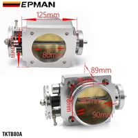 EPMAN Corps de papillon mécanique universel 80 mm en aluminium usiné CNC pour voiture de course, commande par câble, pour moteur de tuning 2JZ RB25 TKTB80A