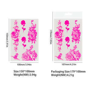 Tie Shangmei-Tatuajes temporales que brillan en la oscuridad, diseño de mariposa rosa, impermeables, para fiestas, festivales de música - Product Image 5