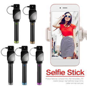 Phổ Mini Ảnh Tự Sướng Thanh Xoay Có Thể Gập Lại Xách Tay Nối Dài Line-Điều Khiển Tự <span class=keywords><strong>Stick</strong></span> Với Gương Đối Với iPhone - Product Image 5