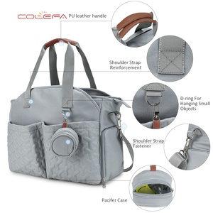 Borsa per Mamme Personalizzabile con LOGO, Monocolore, con Cerniera, a Tracolla Singola, Porta Ciuccio, Grande Capacità, Multifunzionale - Product Image 3