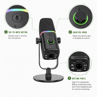 Microphone dynamique professionnel KD8Y Studio USB/XLR pour podcast, jeux, streaming en direct, chant