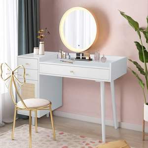 OEM/ODM avec port USB Commodes à 3 tiroirs, rangement, table de courtoisie en bois de rotin, bureau d'ordinateur, vanité de maquillage en bois multifonctionnelle - Product Image 1