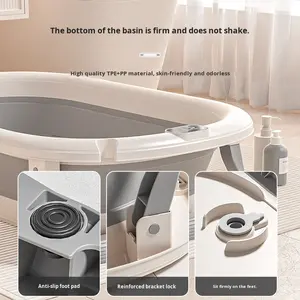 <span class=keywords><strong>Baignoire</strong></span> pliable pour bébé en plastique intelligent pour la maison, à température constante, grande capacité, avec design inclinable pour s'asseoir, se coucher et se baigner - Product Image 5