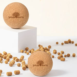 100% 天然木制コルクマッサージボールヨガピラティス用65mm高密度ヨガボールカスタマイズ可能なロゴ付き - Product Image 6