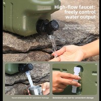 Seau de stockage d'eau en PE pour camping extérieur avec robinet, portable, de forme carrée, montable sur voiture, pour eau potable pure de source minérale