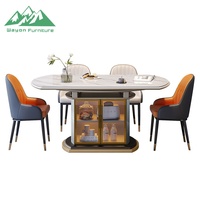 Ensemble de meubles de cuisine de style nordique Wayon, table à manger transformable réglable pour appartement, hôtel