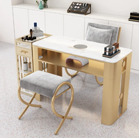 Ensemble table et chaise de manucure pour aspirateur de luxe léger Ensemble complet table de manucure simple double triple multifonctionnelle
