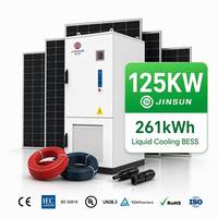 Système de stockage d'énergie solaire industriel et commercial hors réseau 261 kWh BESS, armoire 125 kW, système de batterie LiFePO4 à refroidissement liquide, certifié CE
