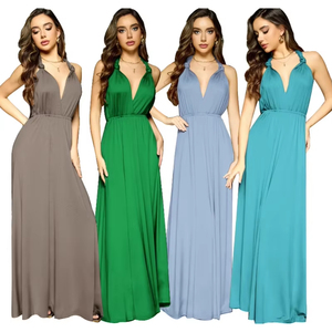 Robes longues sexy à bandes croisées multi-usages et multi-lignes, dos nu, pour mariages et demoiselles d'honneur - Product Image 1
