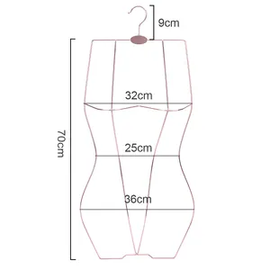 XUNZE Single Tier Metal Body Shape Lingerie Hanger For Bra Swimsuit Bikini Display Wardrobe And Bathroom Hanging Solution