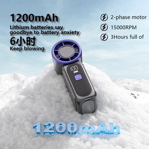 Ventilateur portable sans pales numérique rechargeable USB-C à LED, moteur brushless biphasé, pour maison, voiture et camping-car - Product Image 6