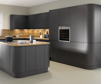Santopova Ensemble complet personnalisé Armoires de cuisine modulaires modernes en bois prêtes à l'emploi pour la restauration Centre commercial Villa Application