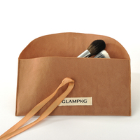 Pochette à bijoux en velours élégante avec logo personnalisé, fermeture à ruban doux, sac enveloppe pour pinceaux cosmétiques, bijoux, emballage cadeau et rangement