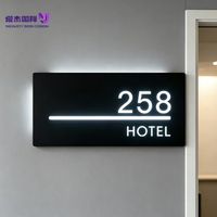 Enseigne murale personnalisée en acrylique et acier inoxydable avec logo d'entreprise 3D éclairé par LED, télécommandée, pour intérieur/extérieur, numéro de maison