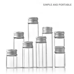 22mm Empty Aluminum Cosmetic Powder Liquid Packaging Bottle Metal Packaging Silver Aluminum Essential Oil Bottle With Screw Lid