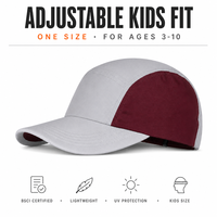 Casquette 5 panneaux personnalisable avec logo pour enfants, style camper, bicolore, uniforme scolaire, chapeau de soleil réglable pour tout-petits garçons et filles, vente en gros, fournisseur OEM