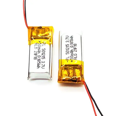 Batteria agli ioni di litio ai polimeri di litio da 3.7V 50Mah 501215 da miniera Ultra piccola per dispositivi indossabili intelligenti