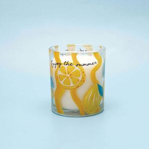Bougie d'aromathérapie en cire de soja parfumée aux fruits, dans un bocal en verre cylindrique, décoration d'intérieur, 1 mèche, durée de combustion de 20 à 40 heures - Product Image 3