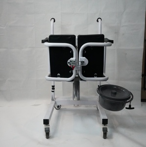 WCHT WCHT0122 Chaise roulante manuelle hydraulique robuste en acier au carbone pour transfert de patients, toilettes/portable-lavage portables, conception légère - Product Image 4