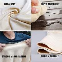 DS1335 100*70cm Chiffon de chamois pour séchage de voiture, serviette en chamois naturel, chiffon de lavage en cuir véritable, serviette de nettoyage, lingettes pour voiture