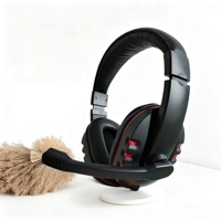 Casque de jeu filaire multifonction Esports, réglable et rétractable, avec double prise et microphone ajustable