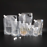 Sac de buse autoportant pochettes de jus sac de boissons transparent pochette de liquide en plastique sac de boissons en plein air