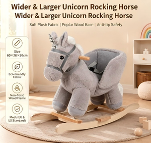 <span class=keywords><strong>Cheval</strong></span> <span class=keywords><strong>à</strong></span> <span class=keywords><strong>bascule</strong></span> en peluche licorne avec siège de sécurité, base en bois, jouet <span class=keywords><strong>à</strong></span> <span class=keywords><strong>bascule</strong></span> pour enfants, chaise <span class=keywords><strong>à</strong></span> <span class=keywords><strong>bascule</strong></span> musicale pour bébé, chaise <span class=keywords><strong>à</strong></span> <span class=keywords><strong>bascule</strong></span> pour tout-petit - Product Image 1