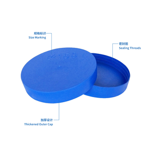 Blue <b>Plastic</b> Protective End Cap Dustproof Pipe Cover for Steel Tube Natural Gas Pipe External Buckle Design, Made in China - Product Image 1