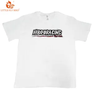 Beyaz ve mavi giyim üreticileri özel logo baskılı 250gsm boy tişörtleri premium DTF spor t shirt