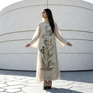 Vestido Abaya de Poliéster Bordado de Primera Calidad para Mujeres Musulmanas, Personalizado, Venta al Por Mayor, OEM, ODM - Product Image 1