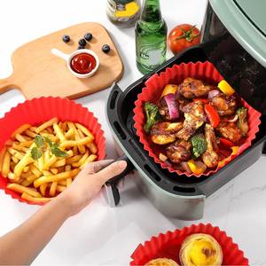 Food Grade BPA-Free Non-Stick Air Fryer Oven Basket Liners Reusable Silicone Silicon Safe Kitchen <b>Accessory</b> - Product Image 1