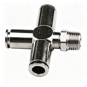 Raccord pneumatique rapide à filetage mâle de type croisé, série <span class=keywords><strong>PZR</strong></span>, en laiton massif, nickelé - Product Image 4