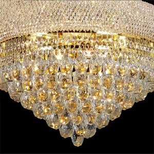 Long Luxe Pendentif Lumières Hôtel Hall Foyer Escalier De Mariage Led Or K9 Boule De Cristal Lustre - Product Image 4