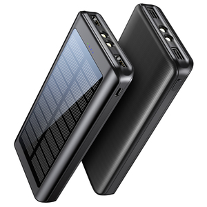Batterie externe <span class=keywords><strong>solaire</strong></span> mince 30000 mAh pour camping et <span class=keywords><strong>randonnée</strong></span> en extérieur, avec logo personnalisé, double USB 20000 mAh et lampe torche LED - Product Image 1