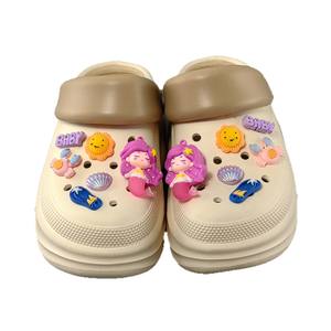 <span class=keywords><strong>Sandales</strong></span> plates de dessin animé de sirène pour femmes bricolage maison intérieur et extérieur sentiment fermeture à enfiler pour les femmes - Product Image 3