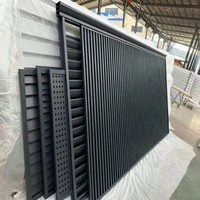 Clôture en alliage d'aluminium certifiée CE avec portail d'intimité, panneaux à lattes thermolaqués et traités thermiquement pour maison et jardin