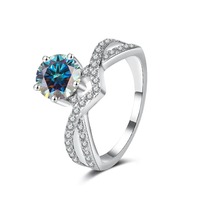 Anneau de fiançailles en argent sterling 925 pour femmes de luxe, moissanite multicolore, étanche, bagues de mariage, bijoux fins, fournitures personnalisées